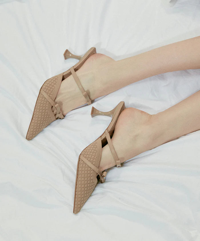Bowtention spitze Mules mit Absatz