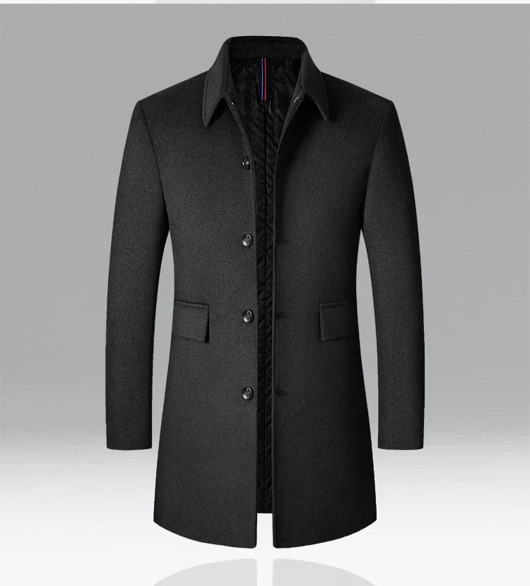 Herren Trenchcoat aus hochwertigem Baumwollmix – Elegant, warm und vielseitig