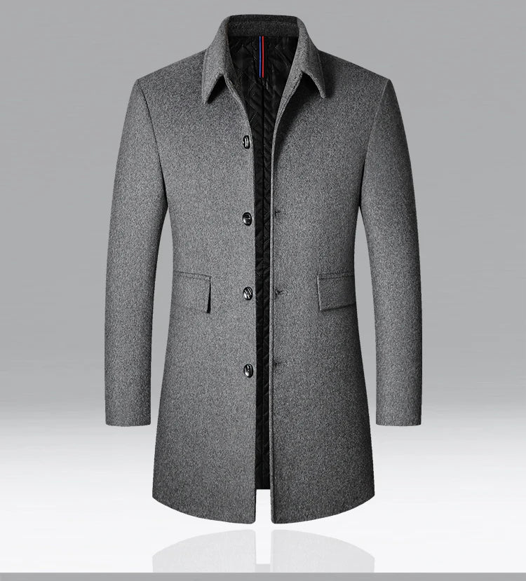 Herren Trenchcoat aus hochwertigem Baumwollmix – Elegant, warm und vielseitig