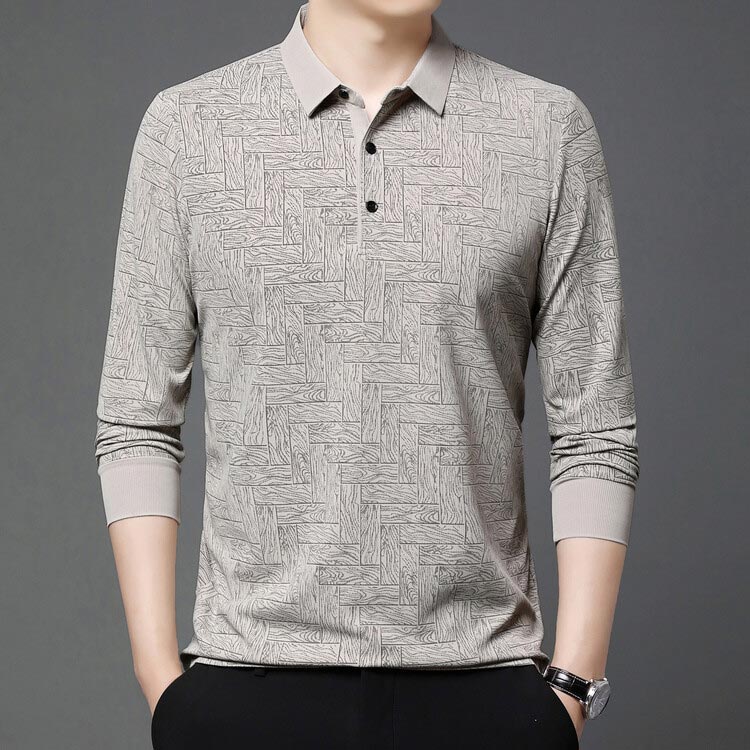 Elegantes Herren-Poloshirt mit Langarm und Knopfleiste