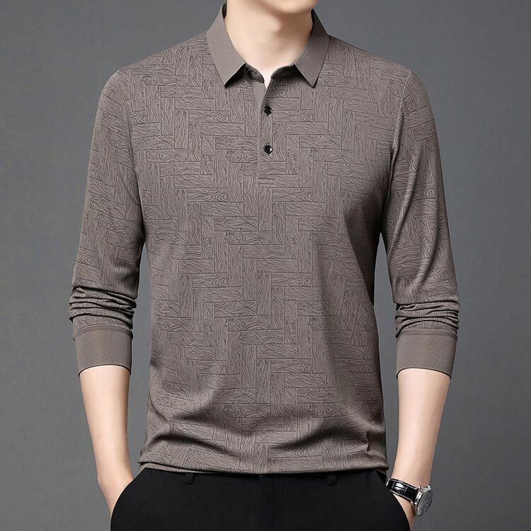 Elegantes Herren-Poloshirt mit Langarm und Knopfleiste