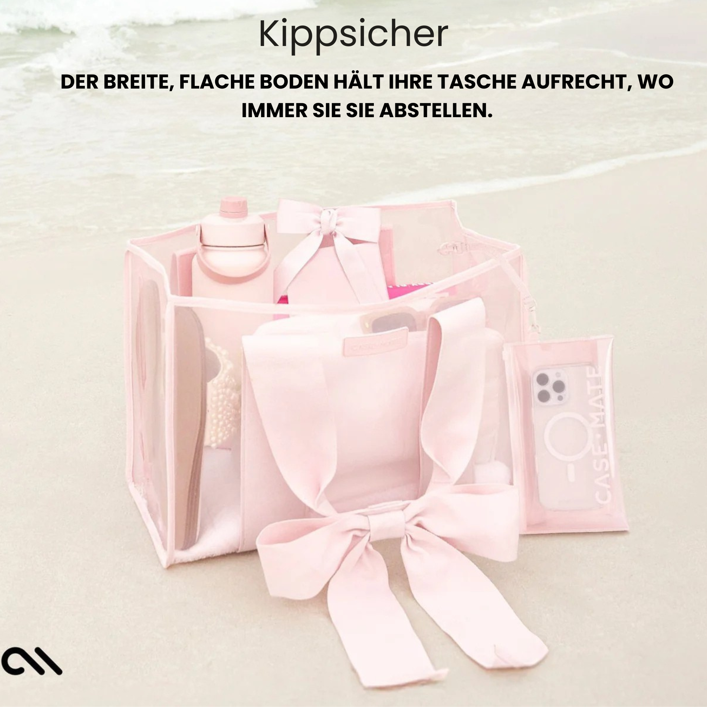 Strandtasche mit Schleife und Handytasche in Sonderedition