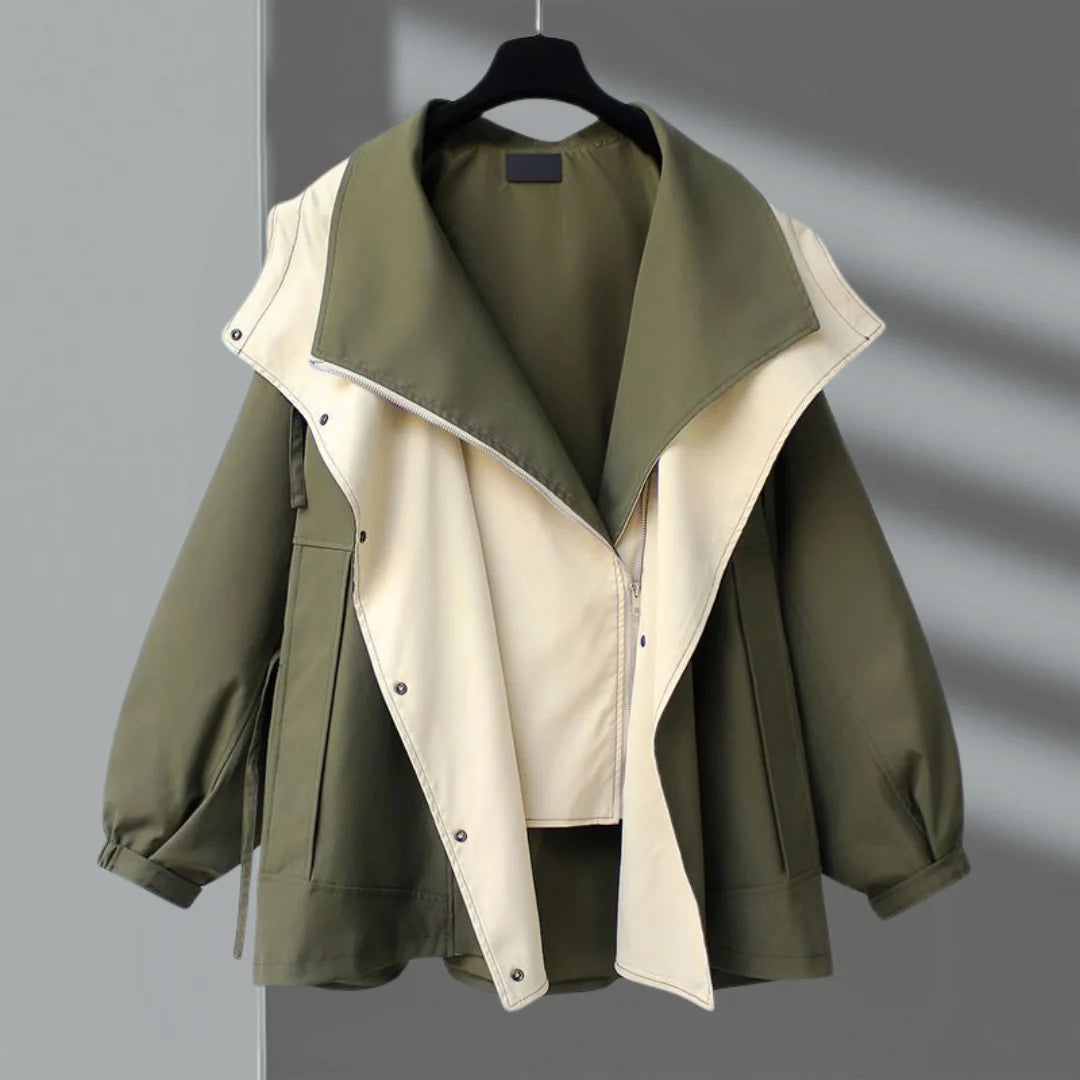 Meadow - Zweifarbige Windbreaker-Trenchjacke für Damen