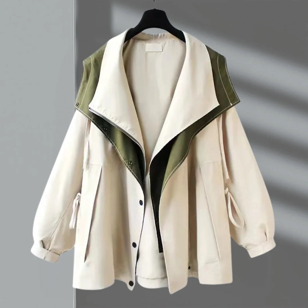 Meadow - Zweifarbige Windbreaker-Trenchjacke für Damen