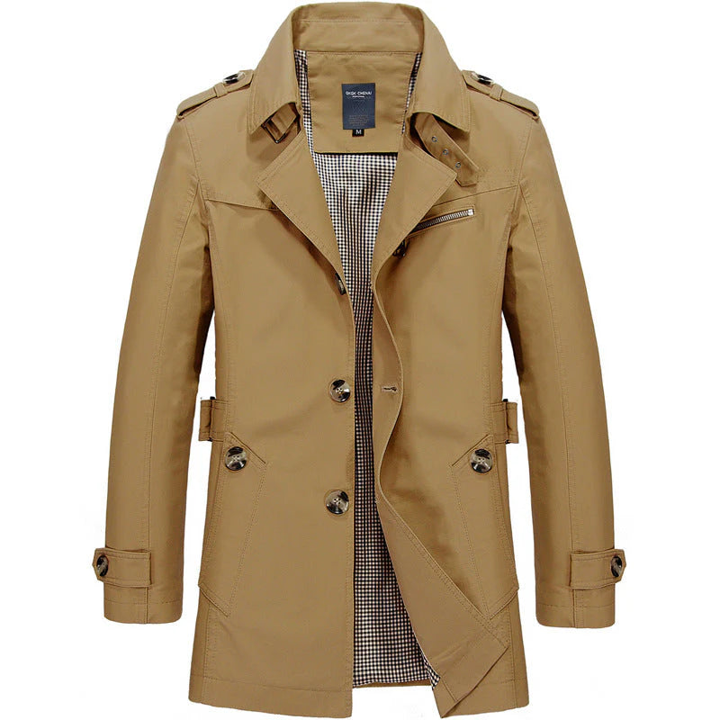 Elegante Herren-Trenchcoat-Jacke – Zeitloser Stil für jeden Anlass