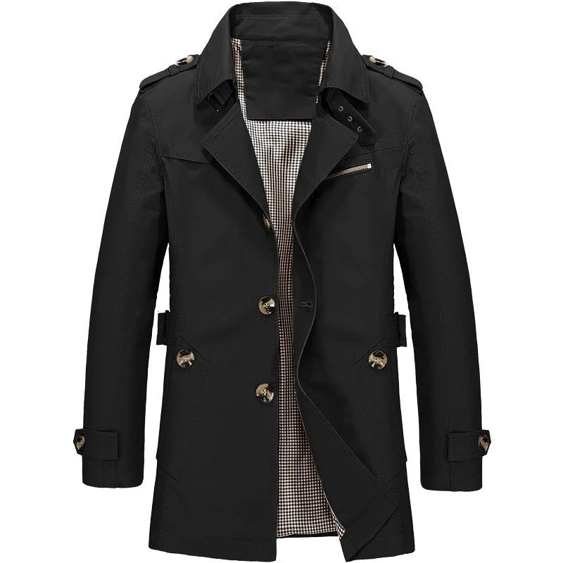 Elegante Herren-Trenchcoat-Jacke – Zeitloser Stil für jeden Anlass