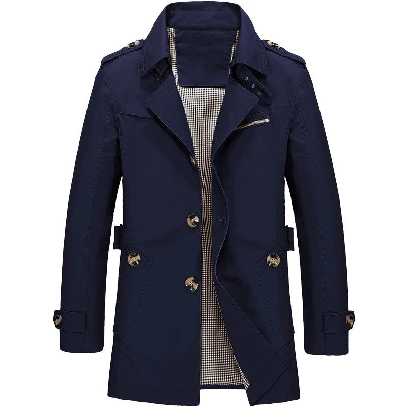 Elegante Herren-Trenchcoat-Jacke – Zeitloser Stil für jeden Anlass