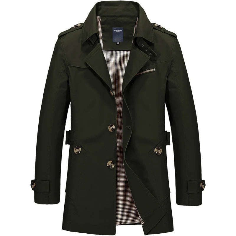 Elegante Herren-Trenchcoat-Jacke – Zeitloser Stil für jeden Anlass