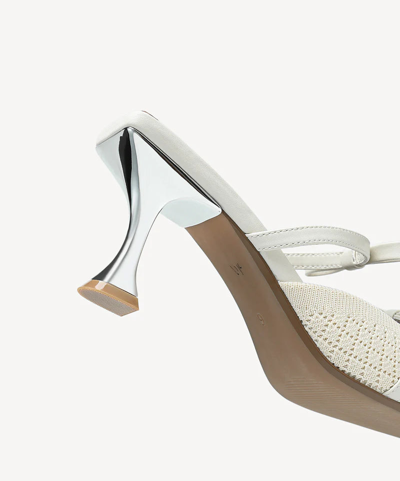 Bowtention spitze Mules mit Absatz