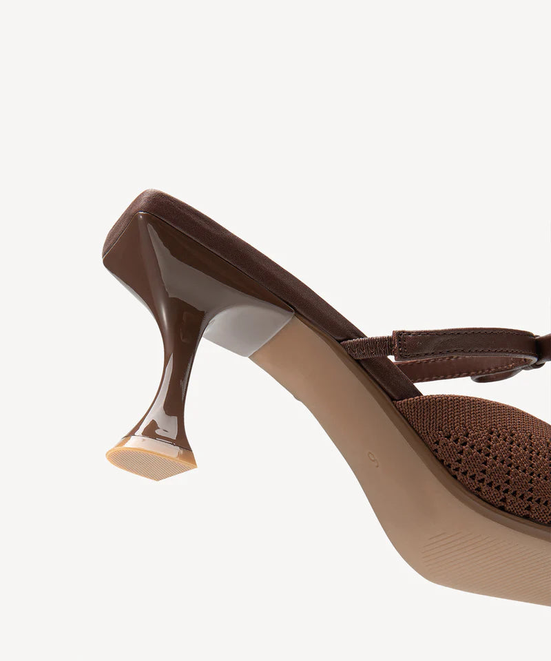 Bowtention spitze Mules mit Absatz