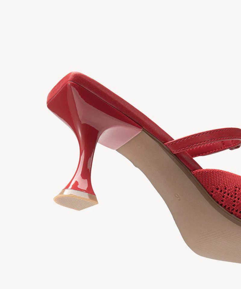 Bowtention spitze Mules mit Absatz