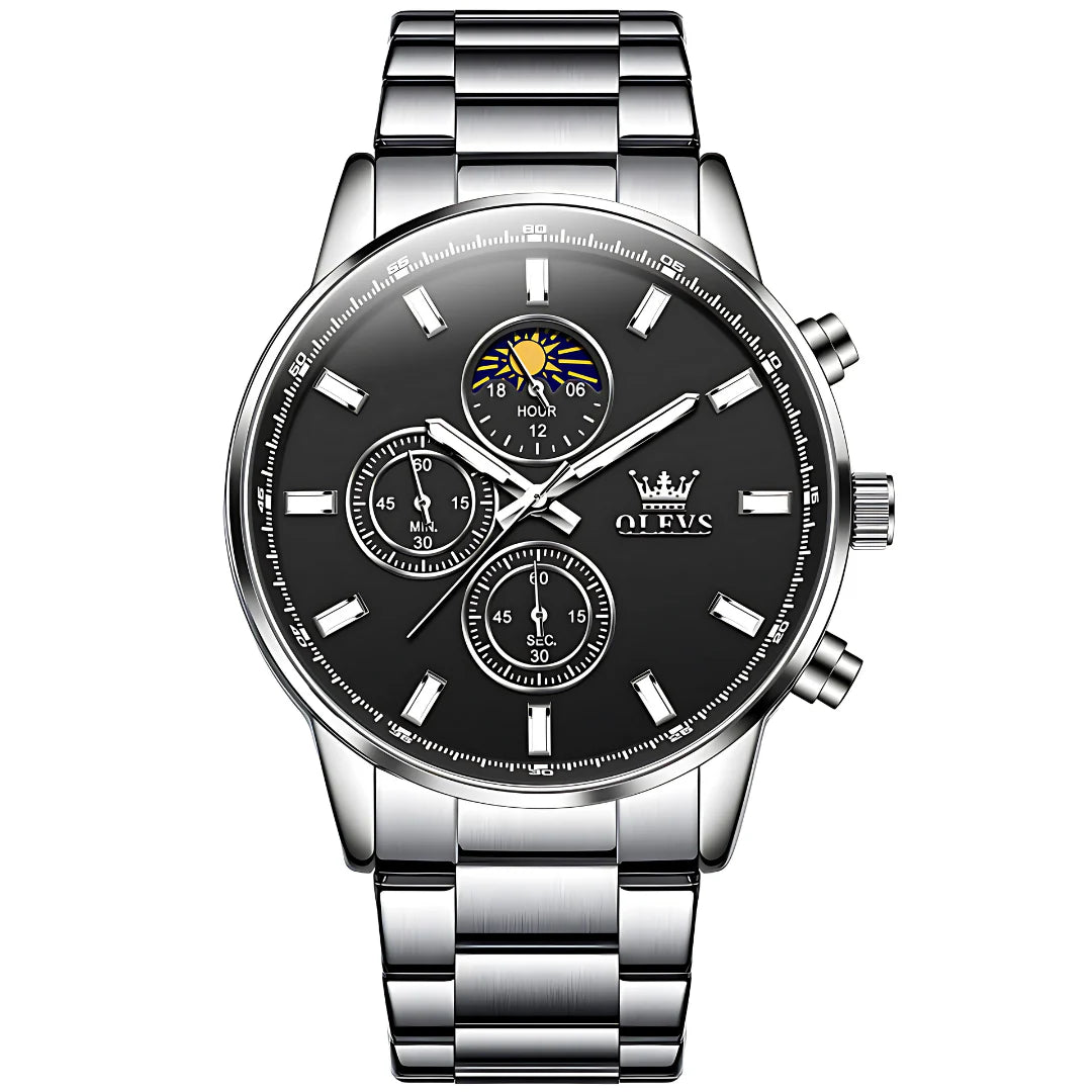 Crown Odyssey: Premium Herren-Armbanduhr mit Edelstahlarmband und Chronograph