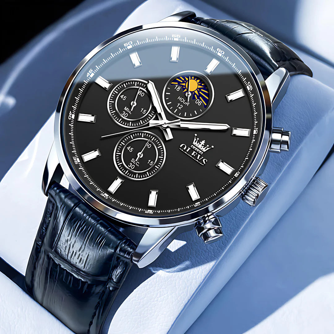 Crown Odyssey: Premium Herren-Armbanduhr mit Edelstahlarmband und Chronograph
