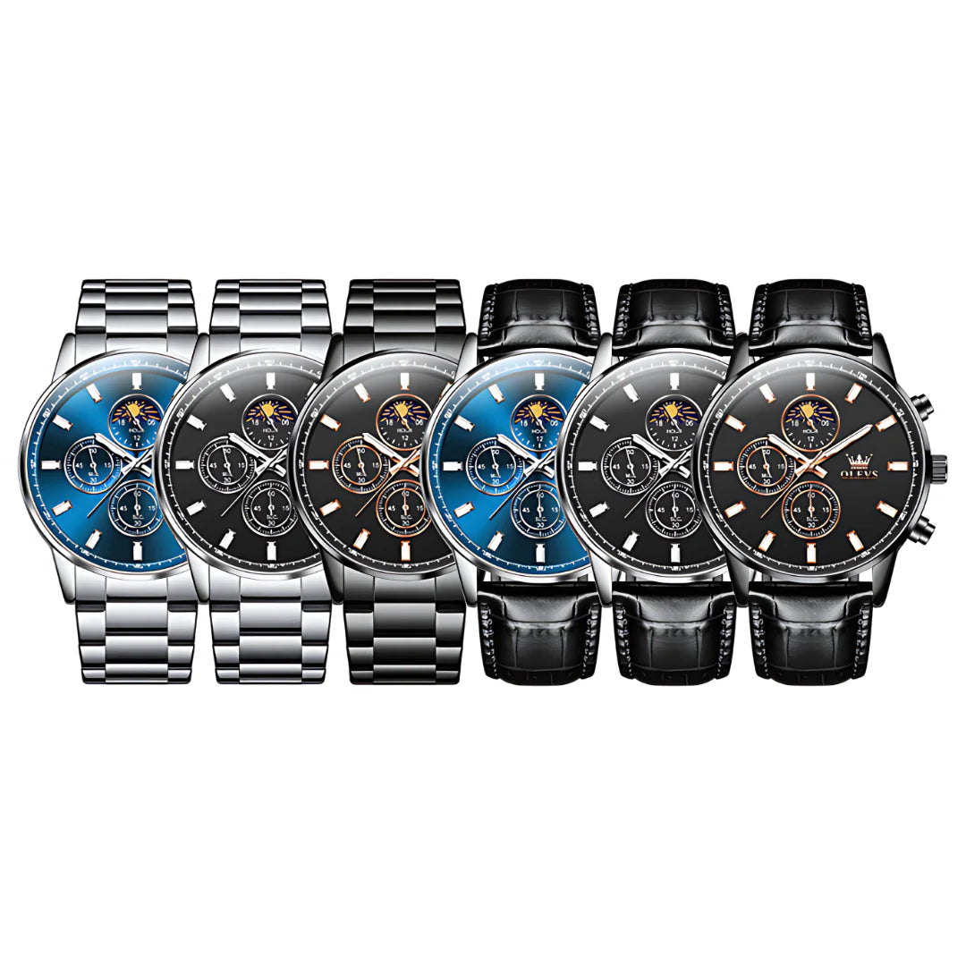 Crown Odyssey: Premium Herren-Armbanduhr mit Edelstahlarmband und Chronograph