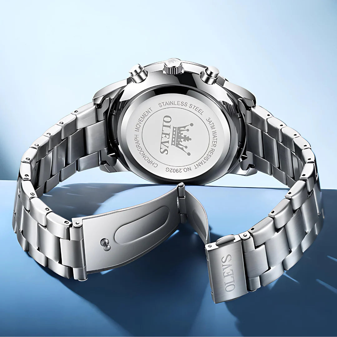 Crown Odyssey: Premium Herren-Armbanduhr mit Edelstahlarmband und Chronograph