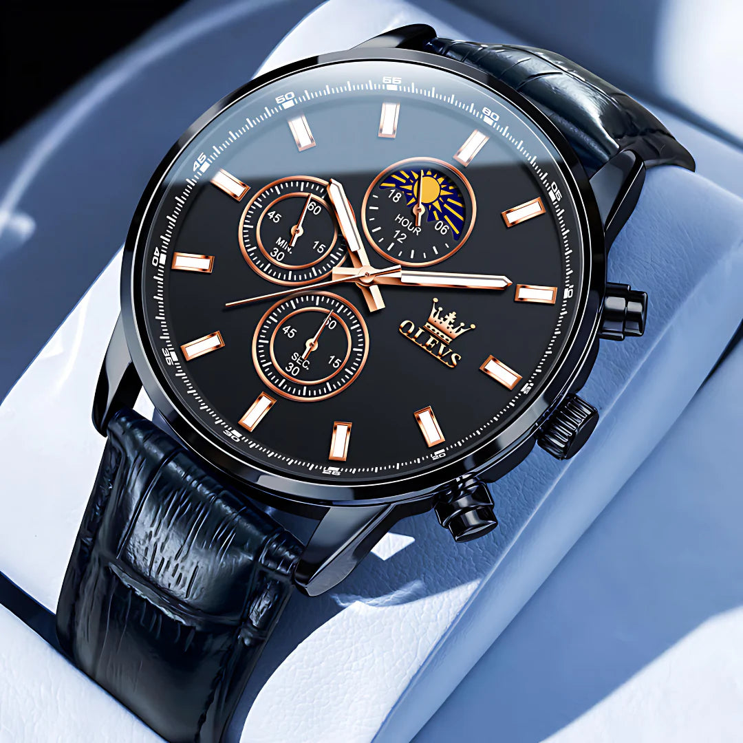 Crown Odyssey: Premium Herren-Armbanduhr mit Edelstahlarmband und Chronograph