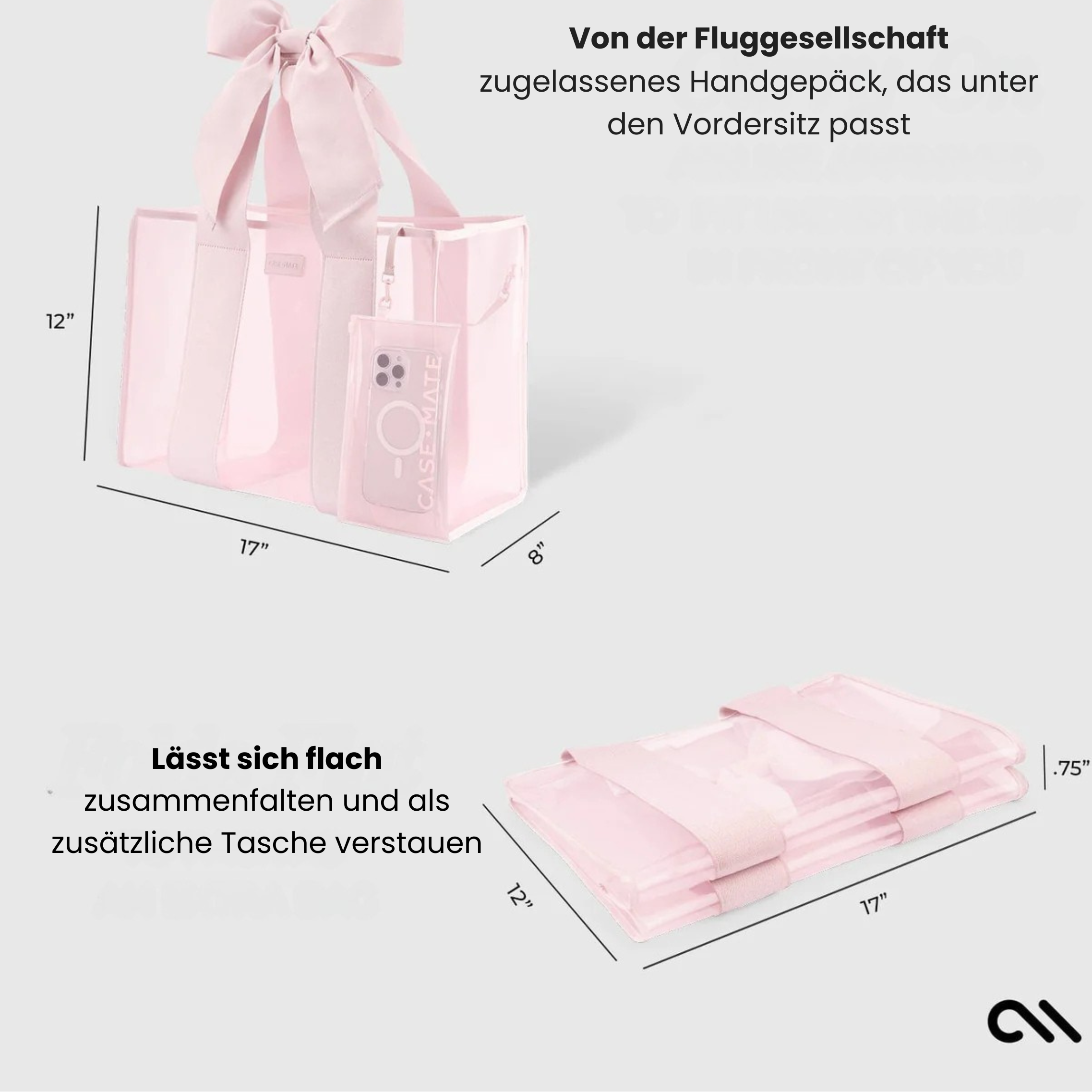 Strandtasche mit Schleife und Handytasche in Sonderedition