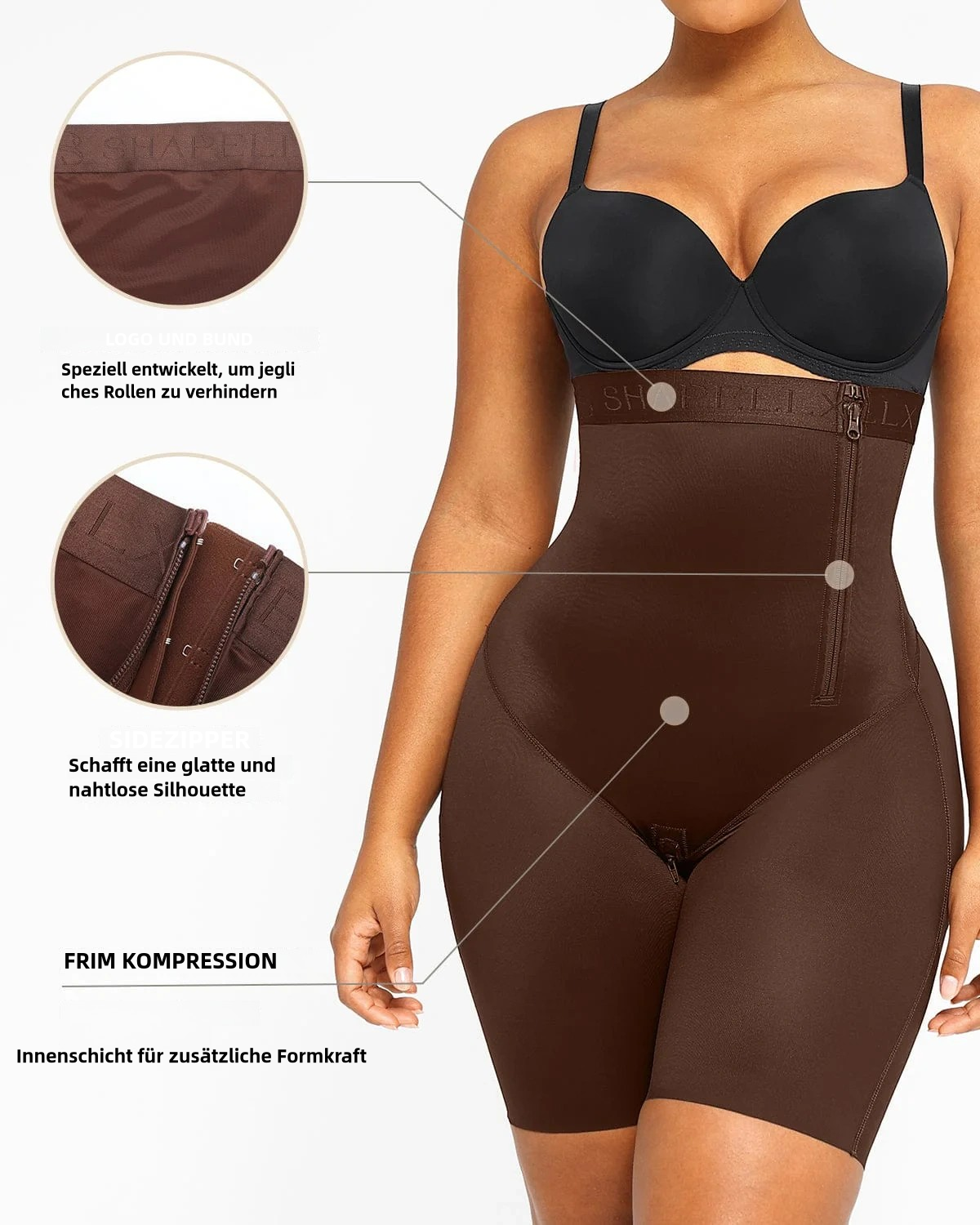 Hochtaillierte Figurformende Shorts für einen Perfekt geformten Po