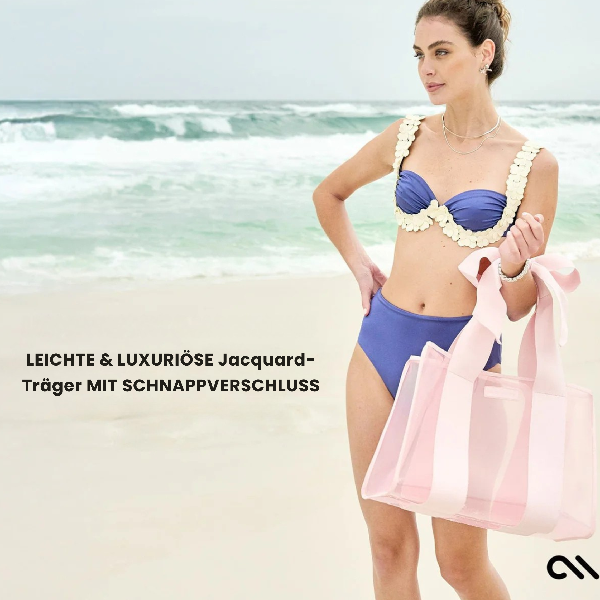 Strandtasche mit Schleife und Handytasche in Sonderedition